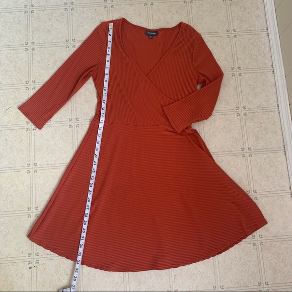 ModCloth orange faux-wrap ribknit dress - Picture 6 of 6